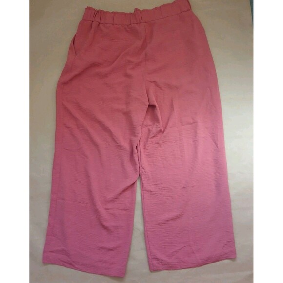 Hilary Radley Women's Crepe Pull-On Pants Size XL Coral Pink Wide Leg - Picture 2 of 10